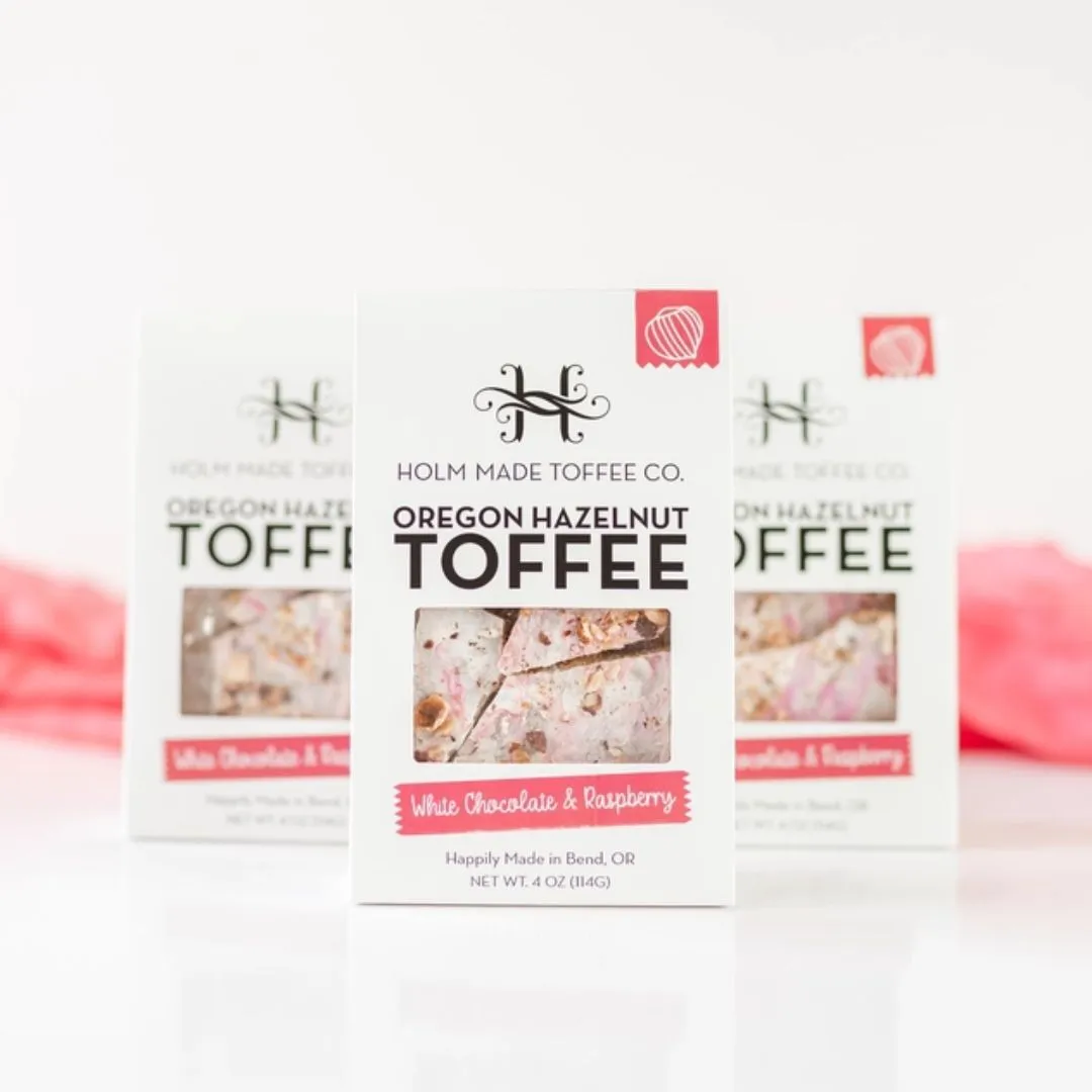 White Chocolate Raspberry - Oregon Hazelnut Toffee