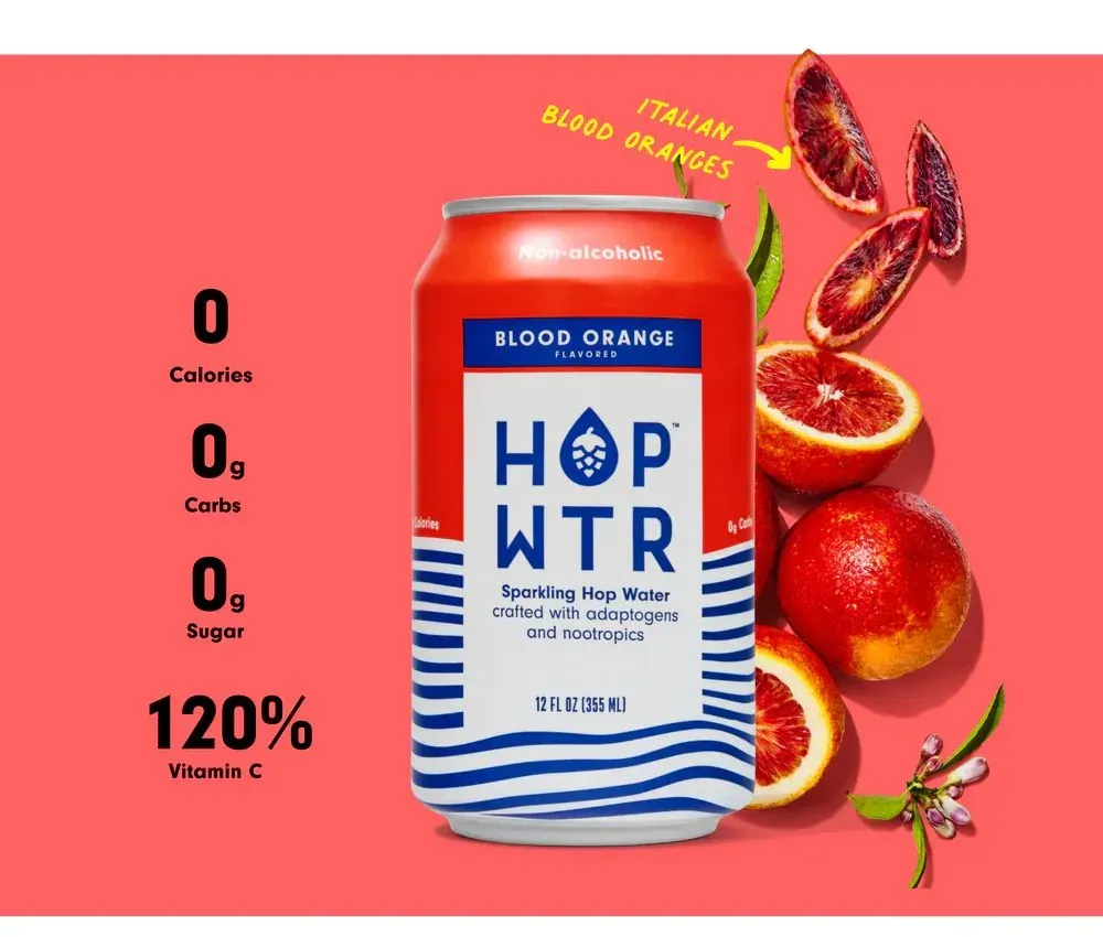 Blood Orange Sparkling Hop Water (12-Pack)