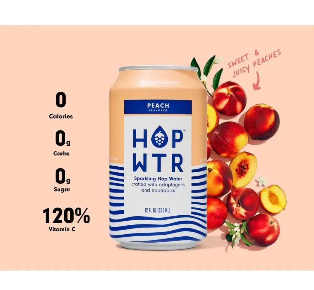 Peach Sparkling Hop Water (12-Pack)