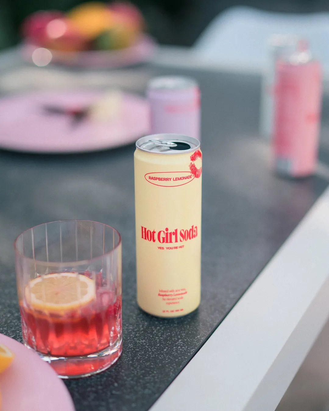 Hot Girl Soda - Raspberry Lemonade - Infused with Aloe Vera