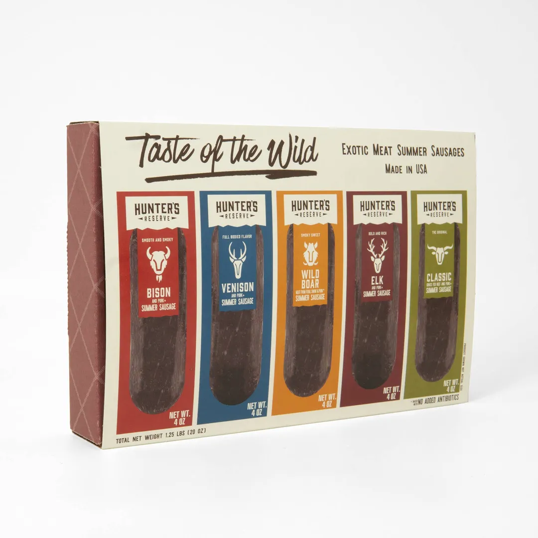 Taste of the Wild Holiday Gift Box- Five 4oz Summer Sausages