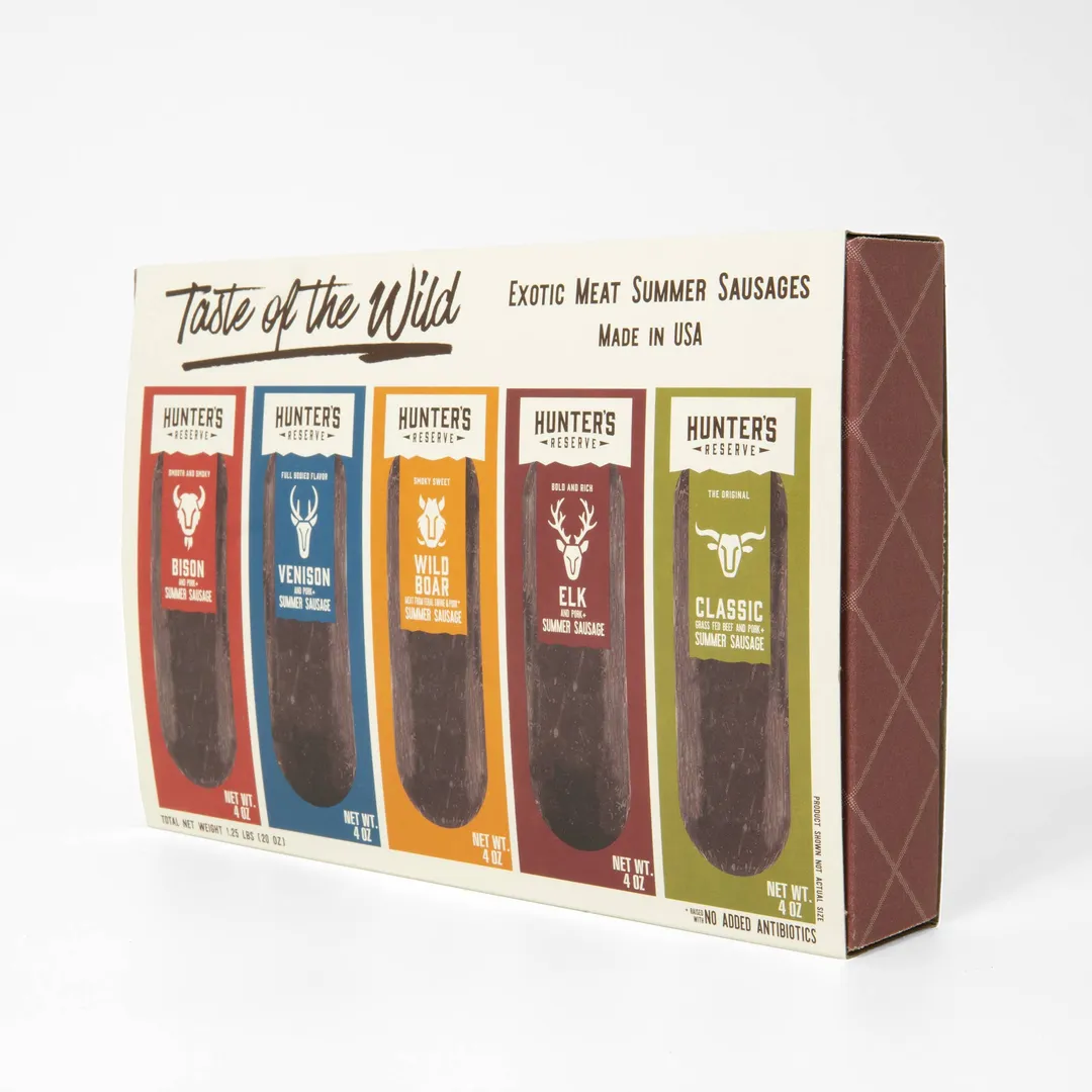 Taste of the Wild Holiday Gift Box- Five 4oz Summer Sausages