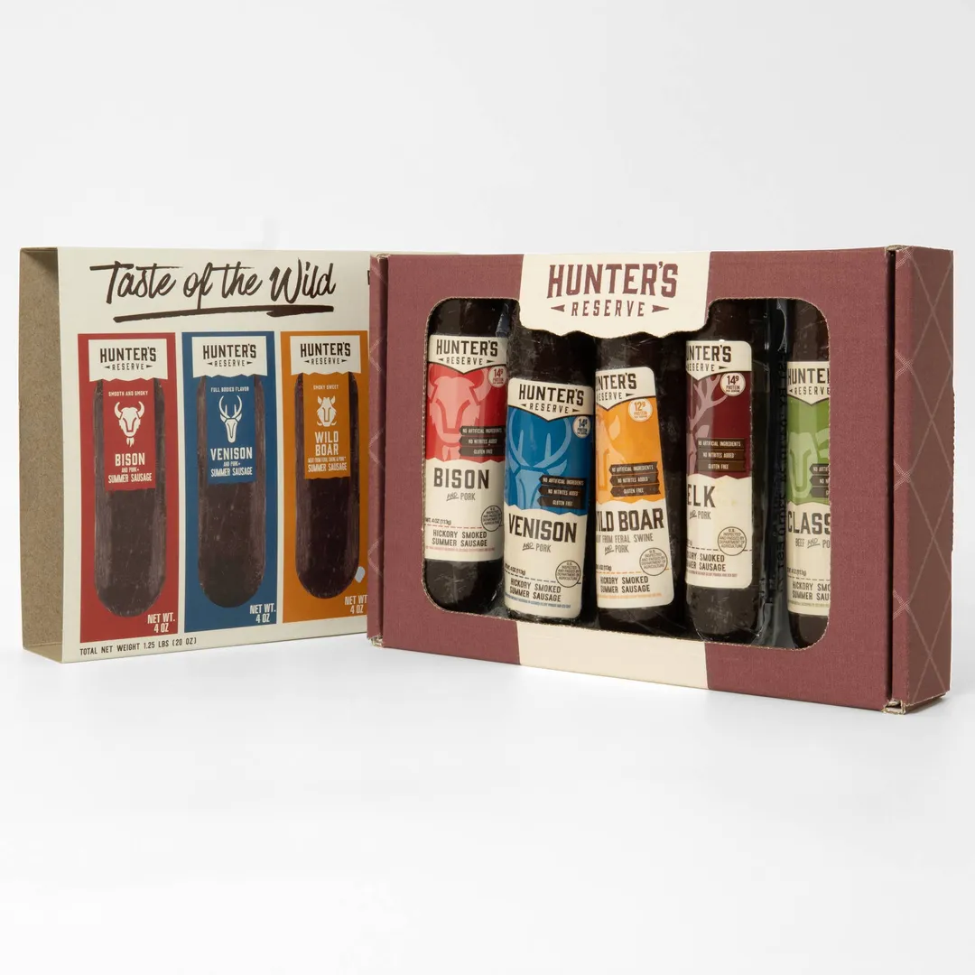 Taste of the Wild Holiday Gift Box- Five 4oz Summer Sausages