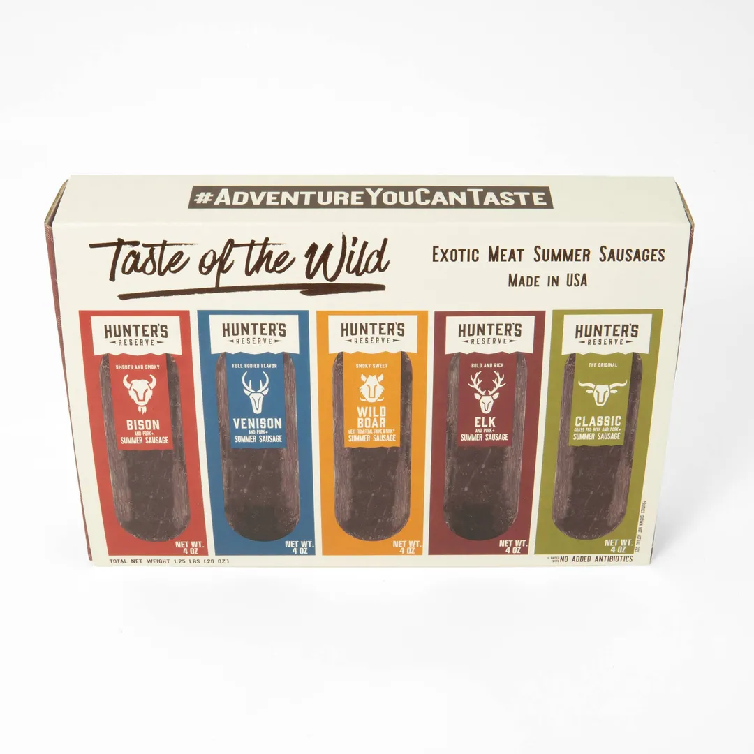 Taste of the Wild Holiday Gift Box- Five 4oz Summer Sausages