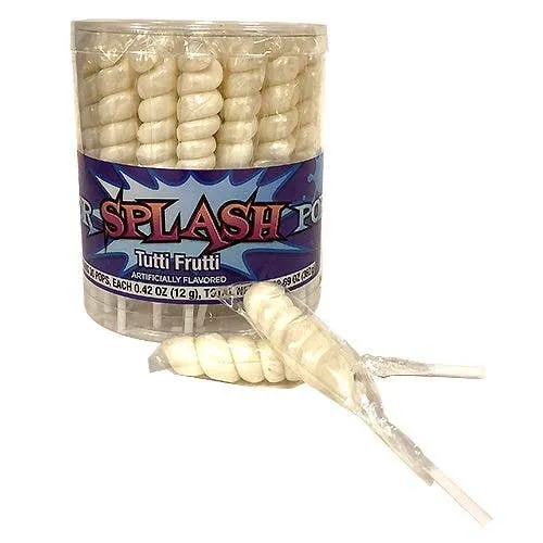 Albert's Splash Pearl White Frutti Lollipops .42oz - 30ct