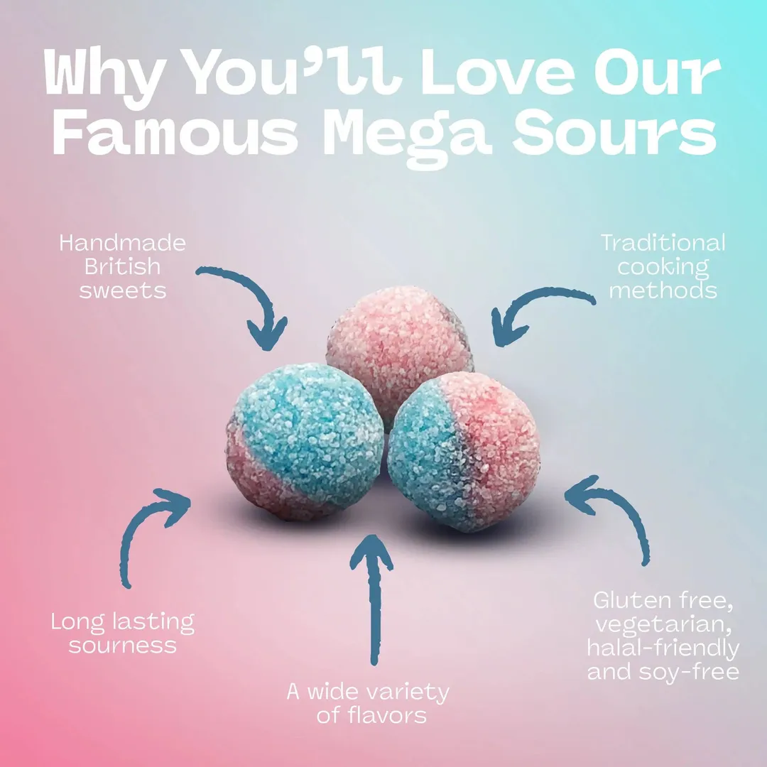Barnetts Mega Sour Bubble Gum 104g - 12ct