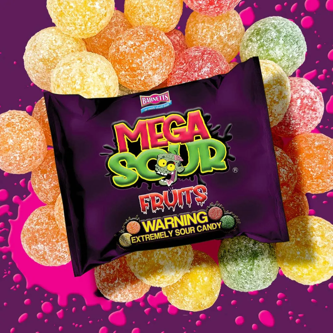 Barnetts Mega Sour Fruits 104g - 12ct