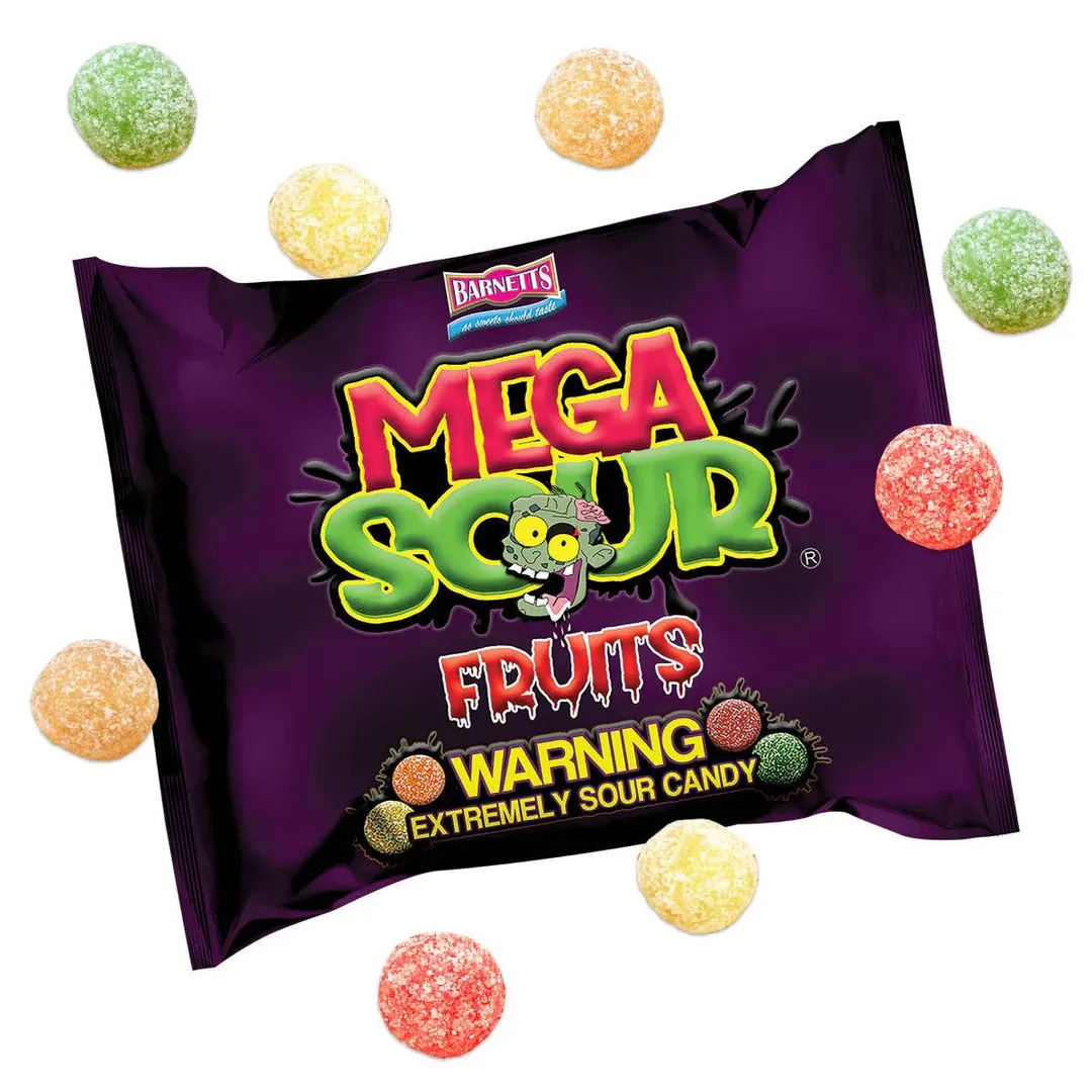 Barnetts Mega Sour Fruits 104g - 12ct