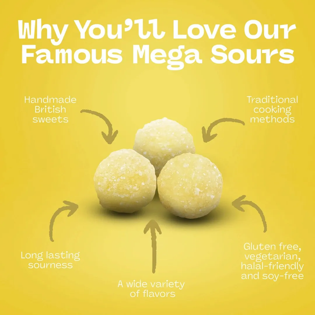 Barnett's  Mega Sour Lemon 104g - 12ct