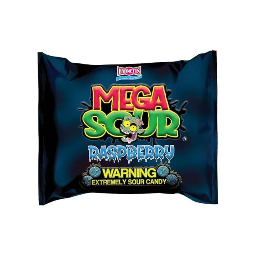 Barnetts Mega Sour Raspberry 104g - 12ct