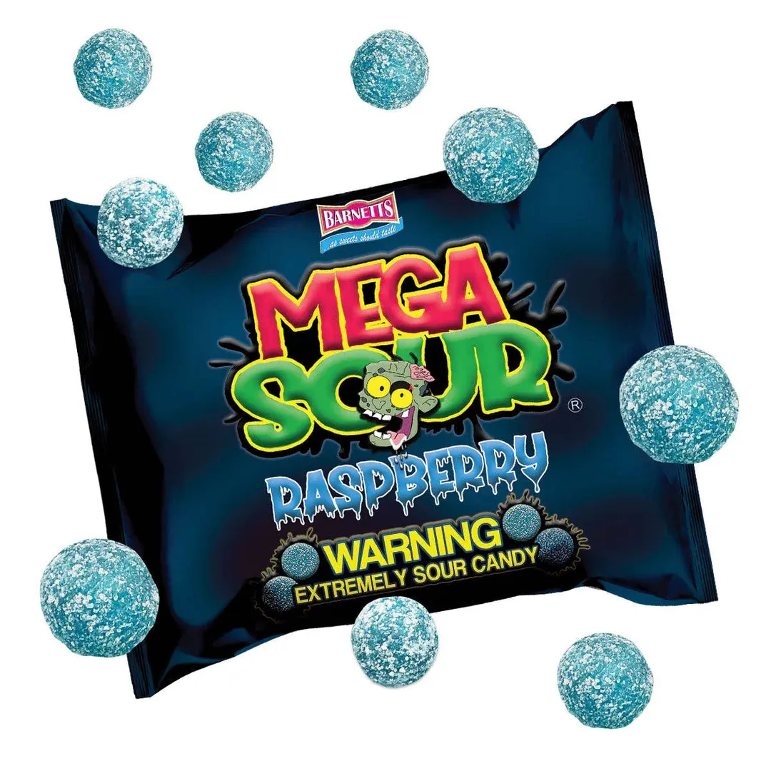 Barnetts Mega Sour Raspberry 104g - 12ct