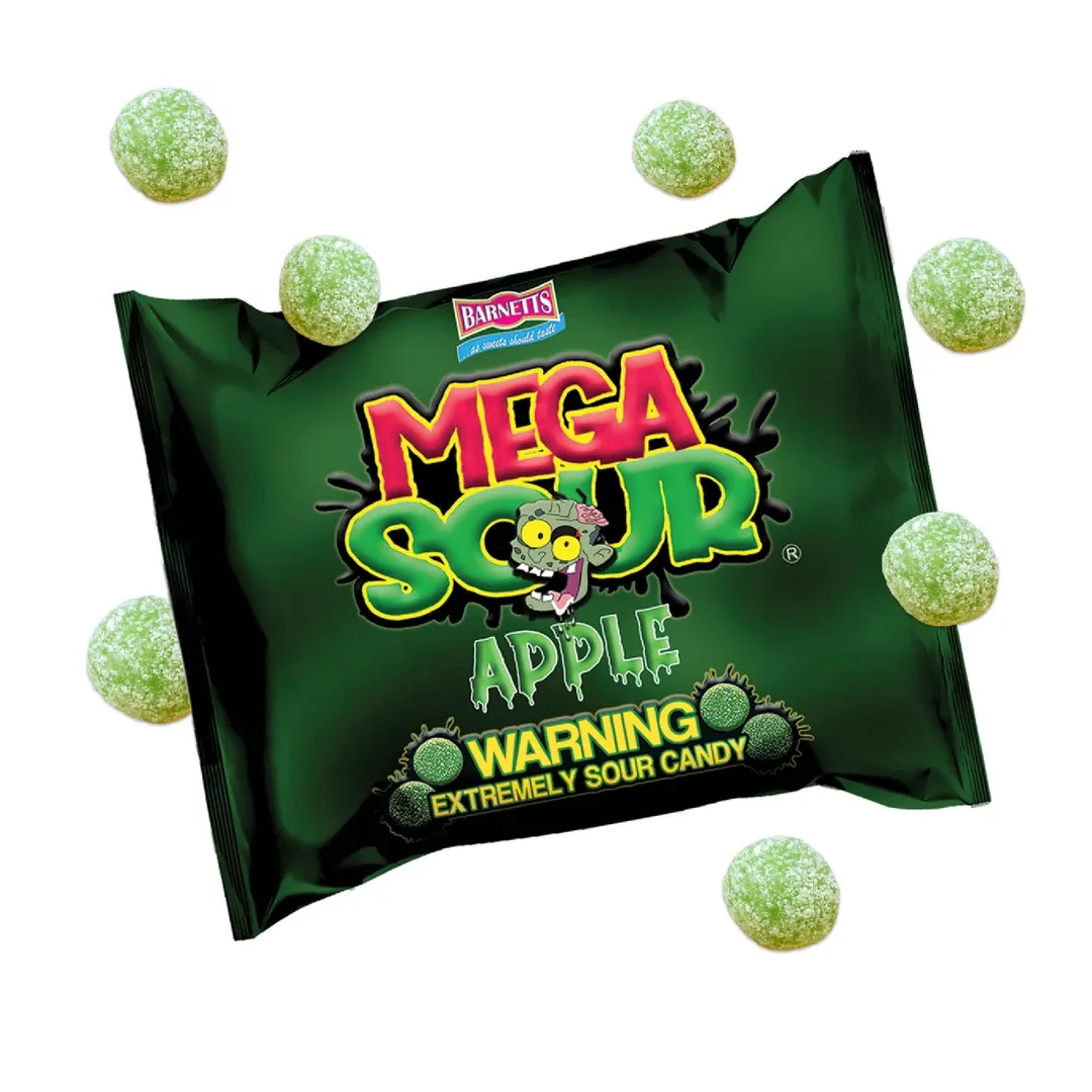 Barnett's Sweets Mega Sour Apple 104g - 12ct