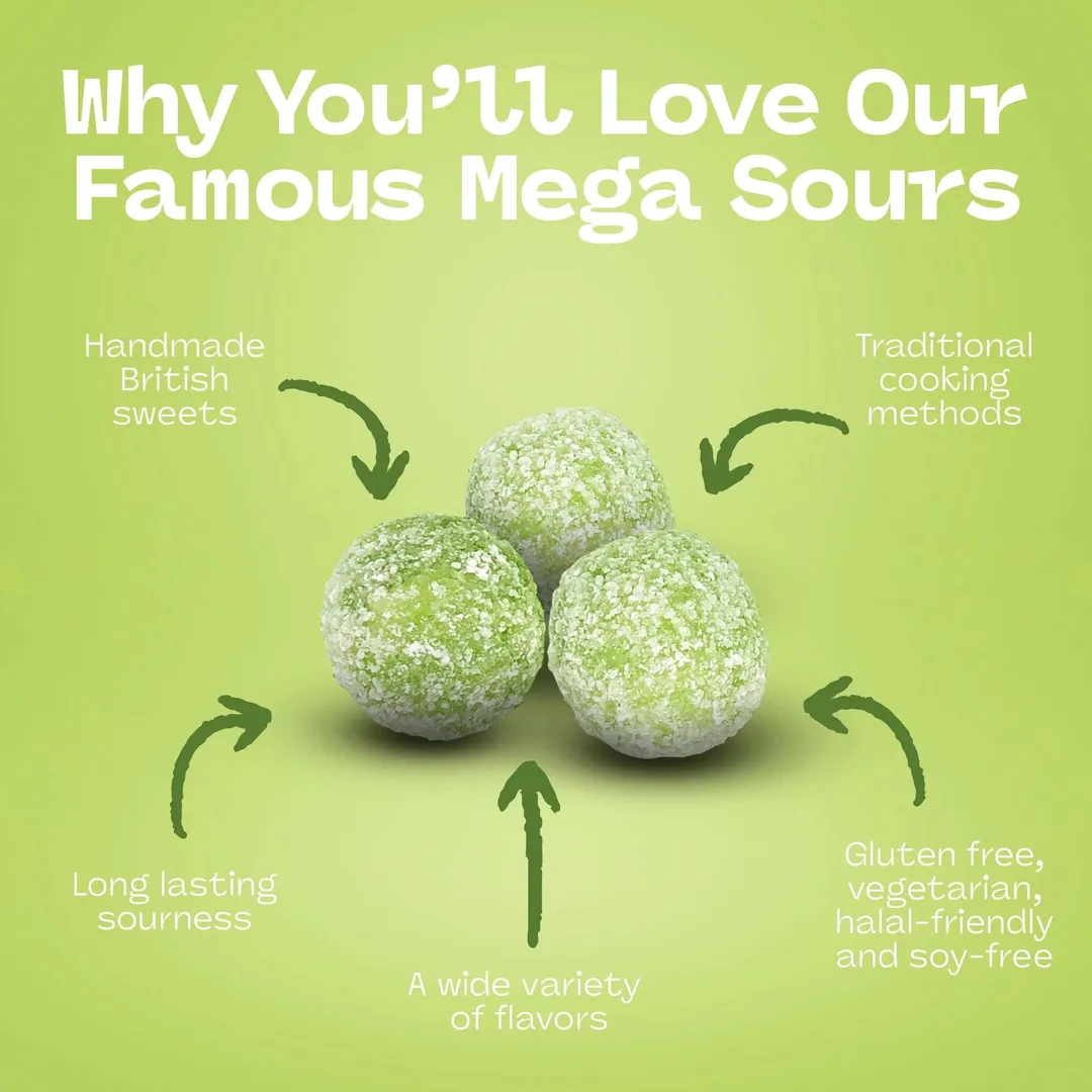 Barnett's Sweets Mega Sour Apple 104g - 12ct