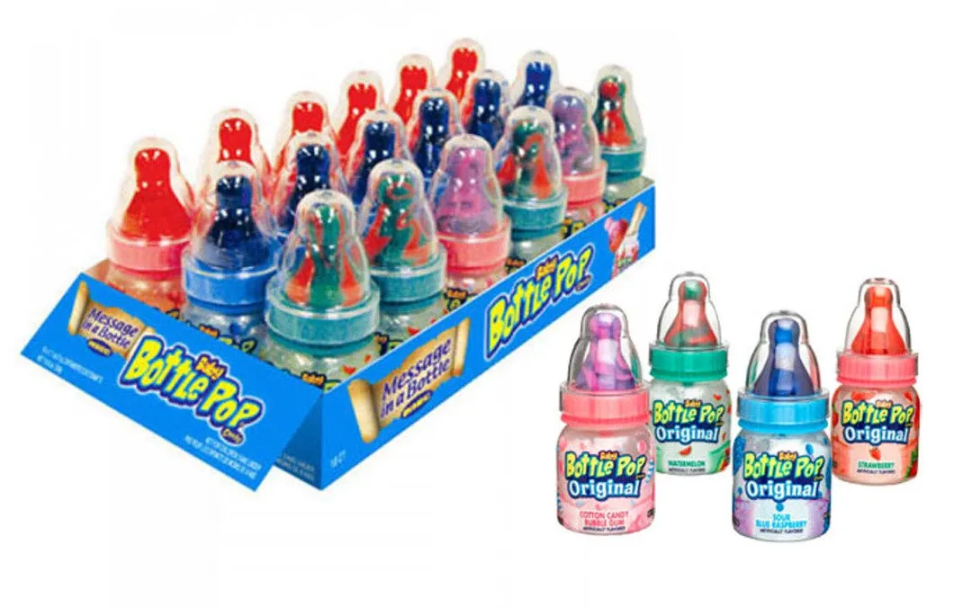 Bazooka Baby Bottle Pop .85oz - 18ct