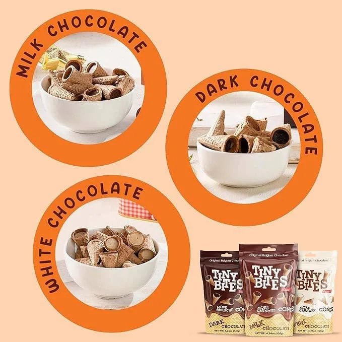 Beemax Tiny Bites Milk Chocolate Waffle Cones 4.24oz - 12ct