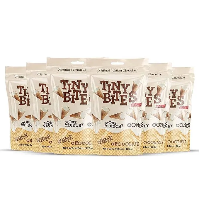 Beemax Tiny Bites White Chocolate Waffle Cones 4.24oz - 12ct