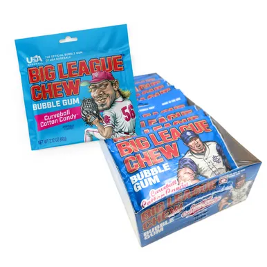 Big League Chew Curveball Cotton Candy Gum 2.12oz - 12ct
