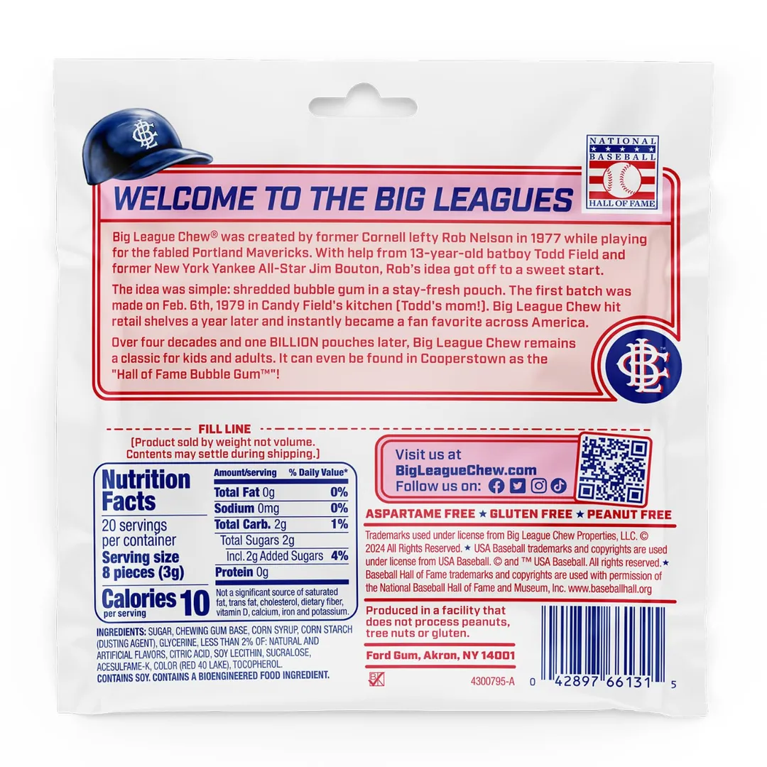 Big League Chew Punch Out Pink Lemonade Gum 12.4oz - 12ct