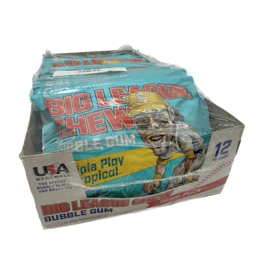 Big League Chew Triple Play Tropical 2.12oz - 12ct
