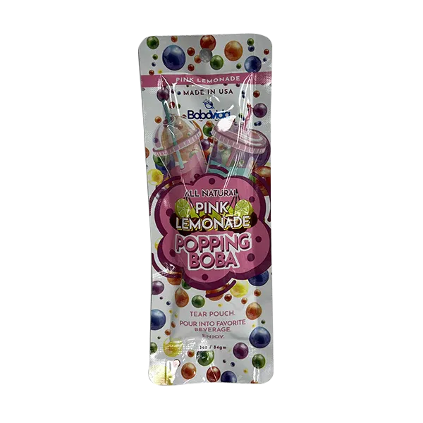 BobaVida Popping Boba Pink Lemonade 3oz - 10ct