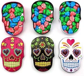 Boston America Sugar Skull Candy Skull Tins 1.5oz - 18ct