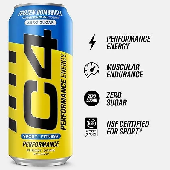 C4 Performance Energy Carbonated Frozen Bombsicle 16oz- 12ct