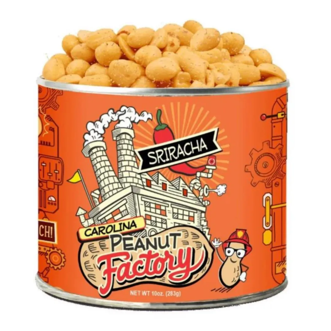 Carolina Peanut Factory Sriracha Peanuts Can 10oz - 6ct
