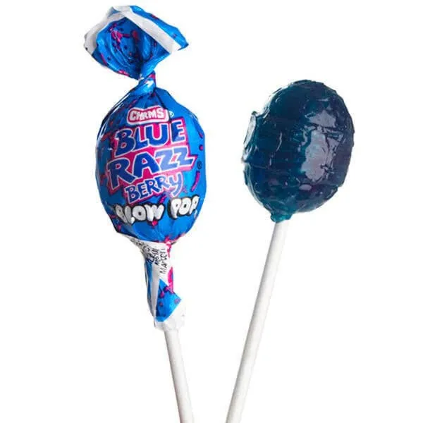 Charms Blow Pop Lollipops Blue Raspberry  - 48ct