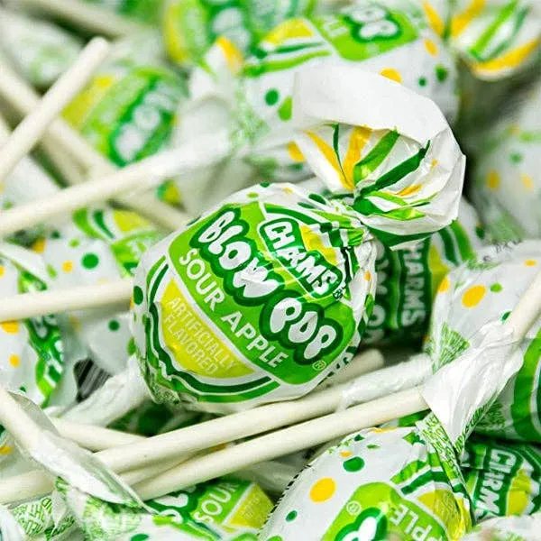 Charms Blow Pops Sour Apple - 48ct