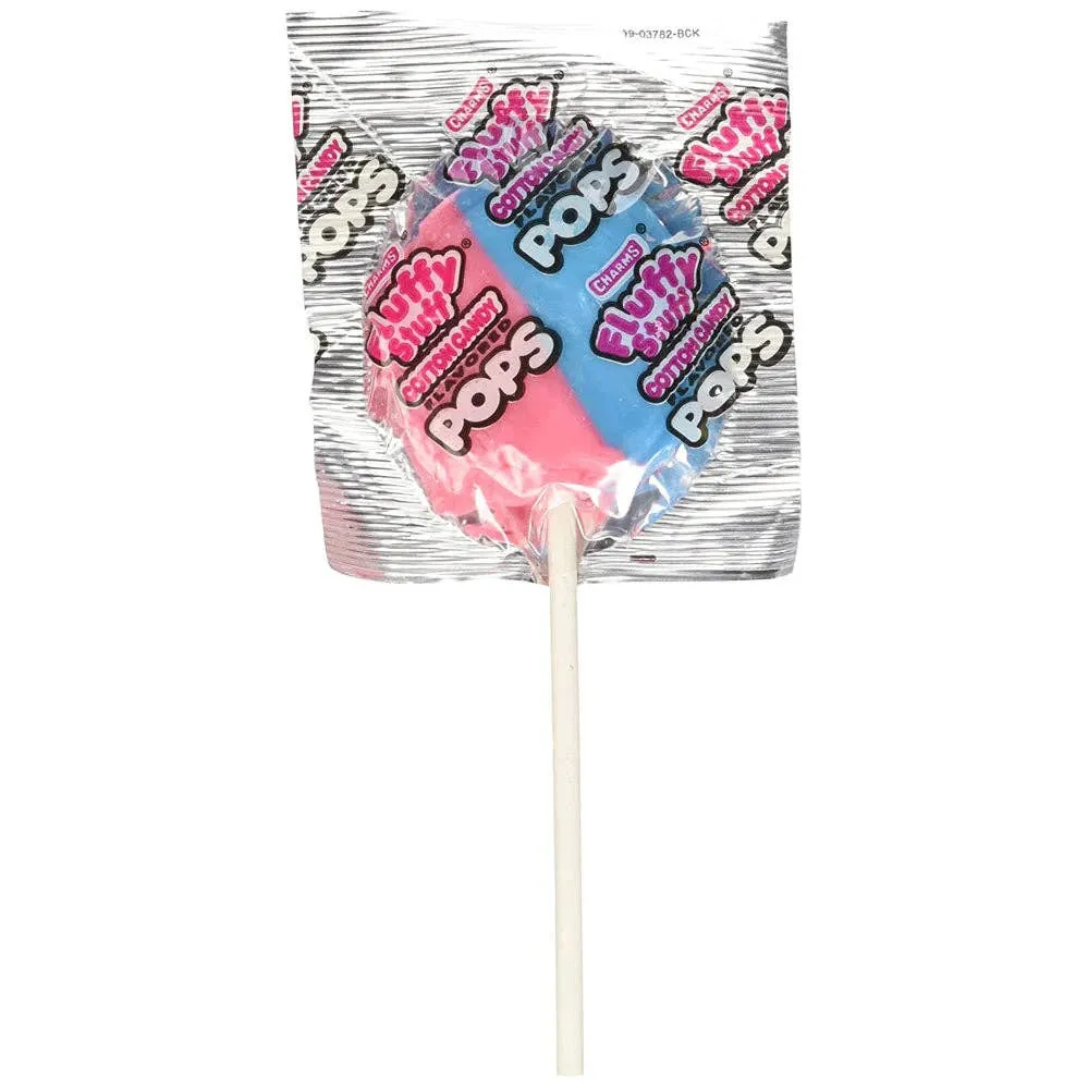 Charms Fluffy Stuff Cotton Candy Lollipops .63oz - 48ct