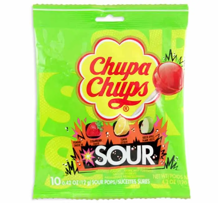 Chupa Cups Sour Lollipops 4.2oz - 8ct