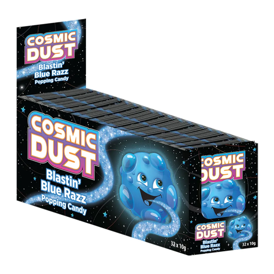 Cosmic Dust Blastin’ Blue Razz Popping Candy 0.35oz – 32ct