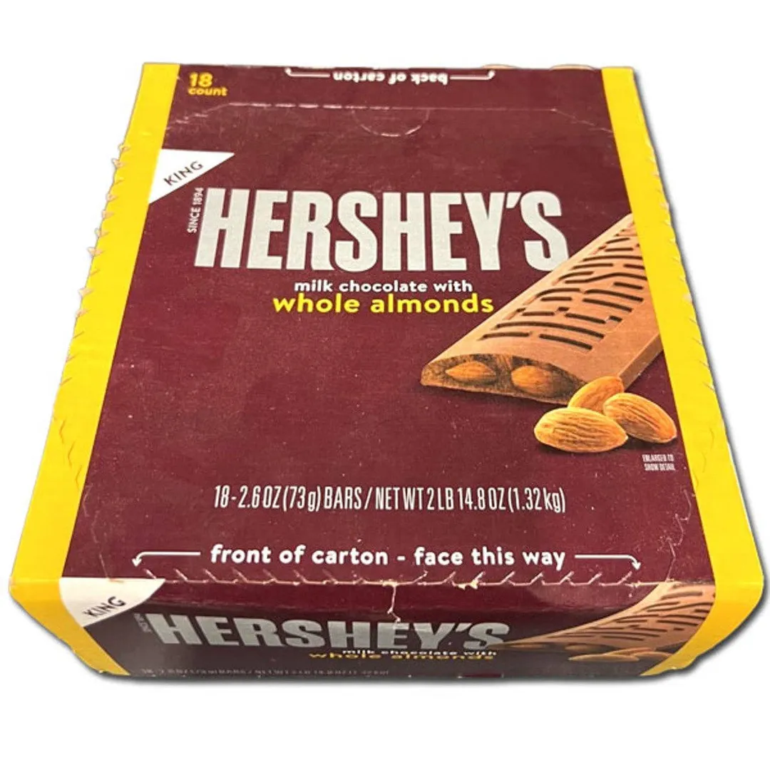 Hershey's Milk Chocolate King with Almonds 2.6oz  - 18ct