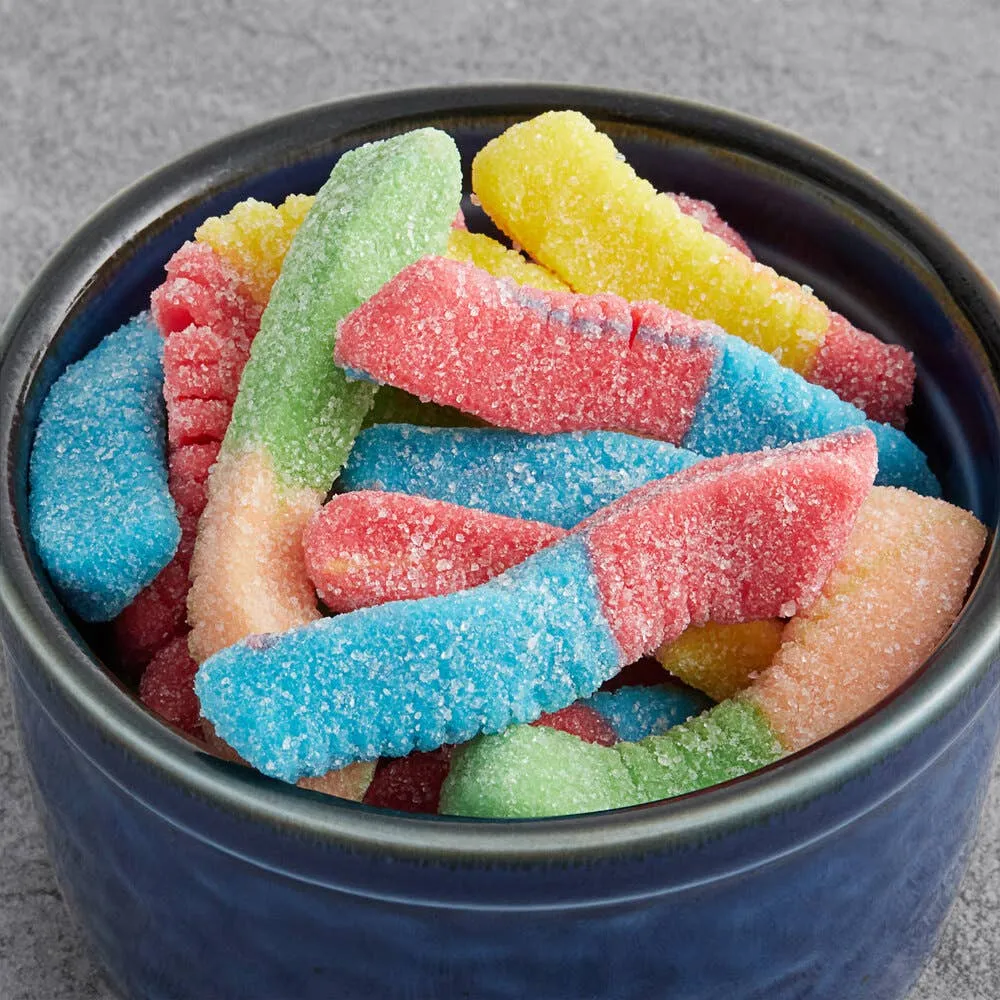 Kervan Gummi Mini Sour Neon Worms Bulk bulk bag 5lb - 1ct