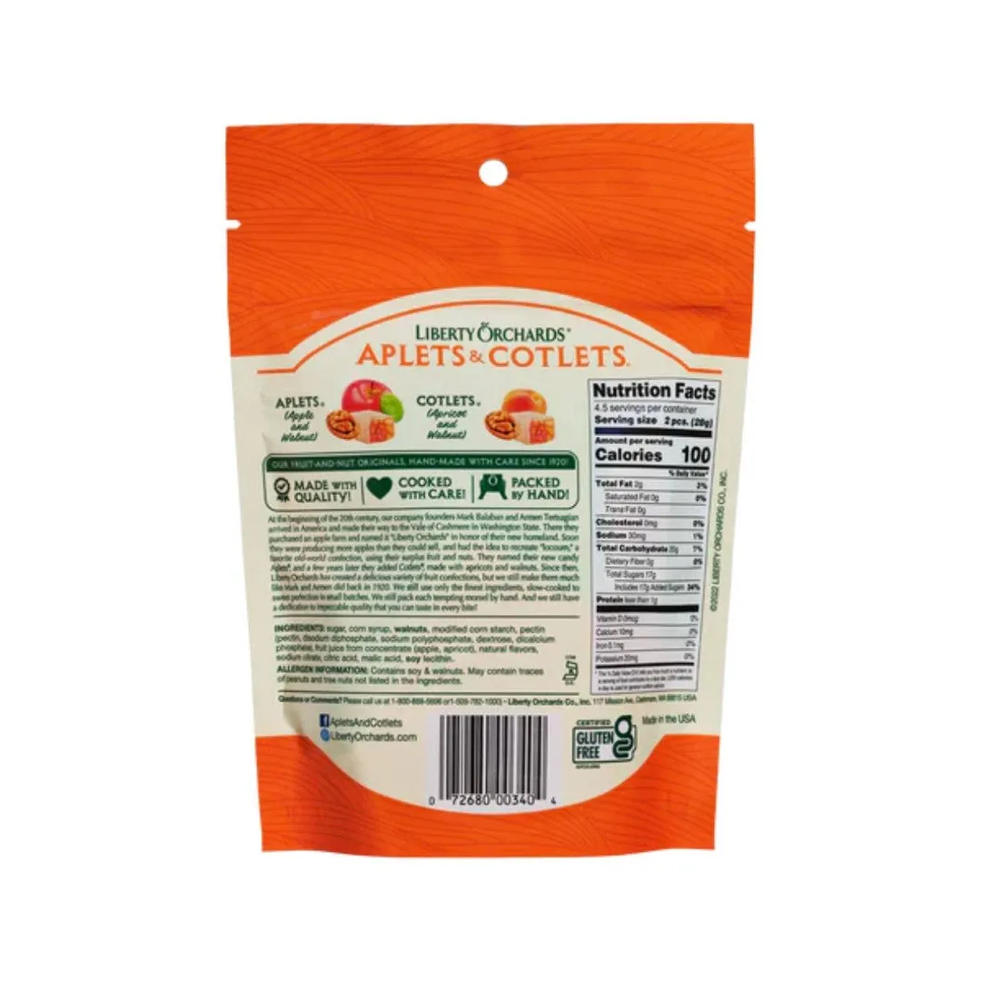 Liberty Orchards Aplets & Cotlets Peg Bag 4.5oz - 9ct