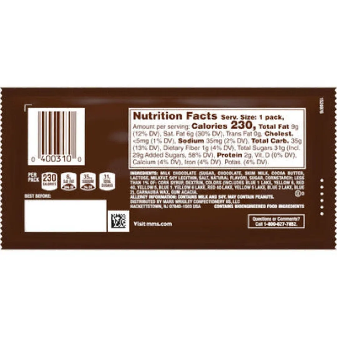 M&M's Milk Chocolate Candies  1.69 oz - 36ct