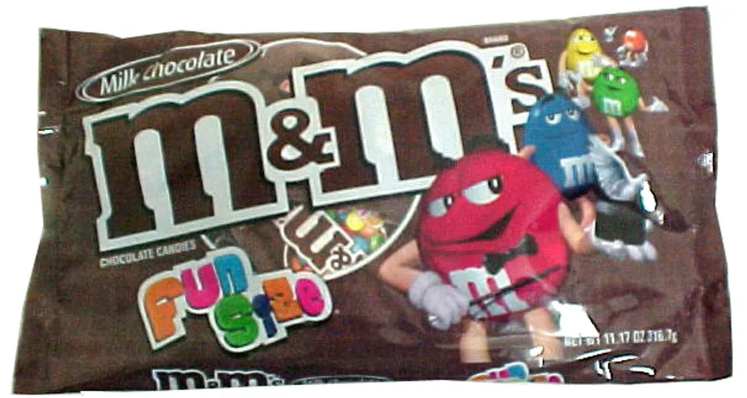 M&M's Plain Snack Size Candy Fun Size 11.17oz - 6ct
