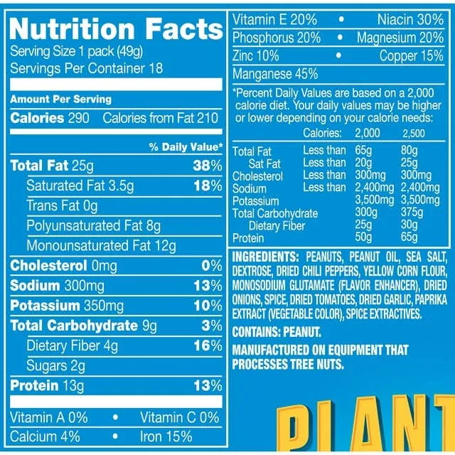 Planters Heat Peanuts 1.75oz - 18ct
