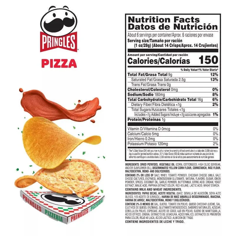Pringles Pizza Flavored Potato Crisps Chips 5.5oz - 14ct