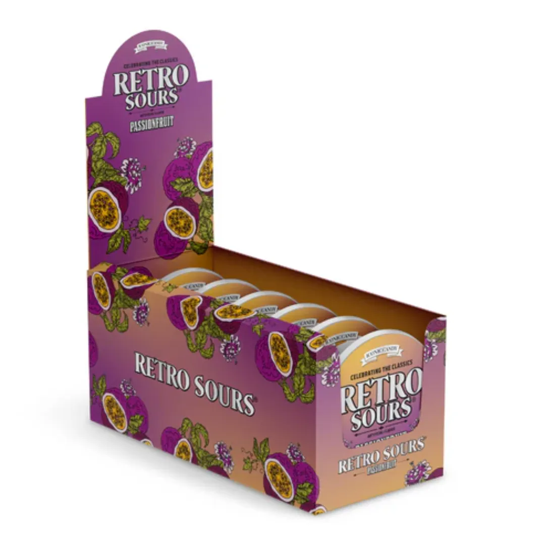 Retro Sours Passion Fruit Hard Candy 2.12oz - 8ct