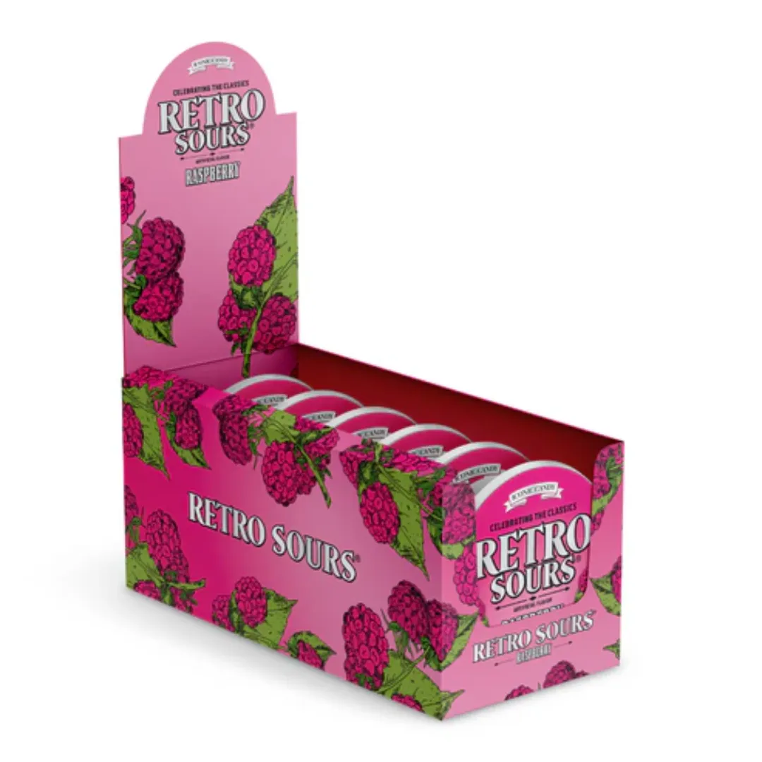 Retro Sours Raspberry Hard Candy 2.12oz - 8ct