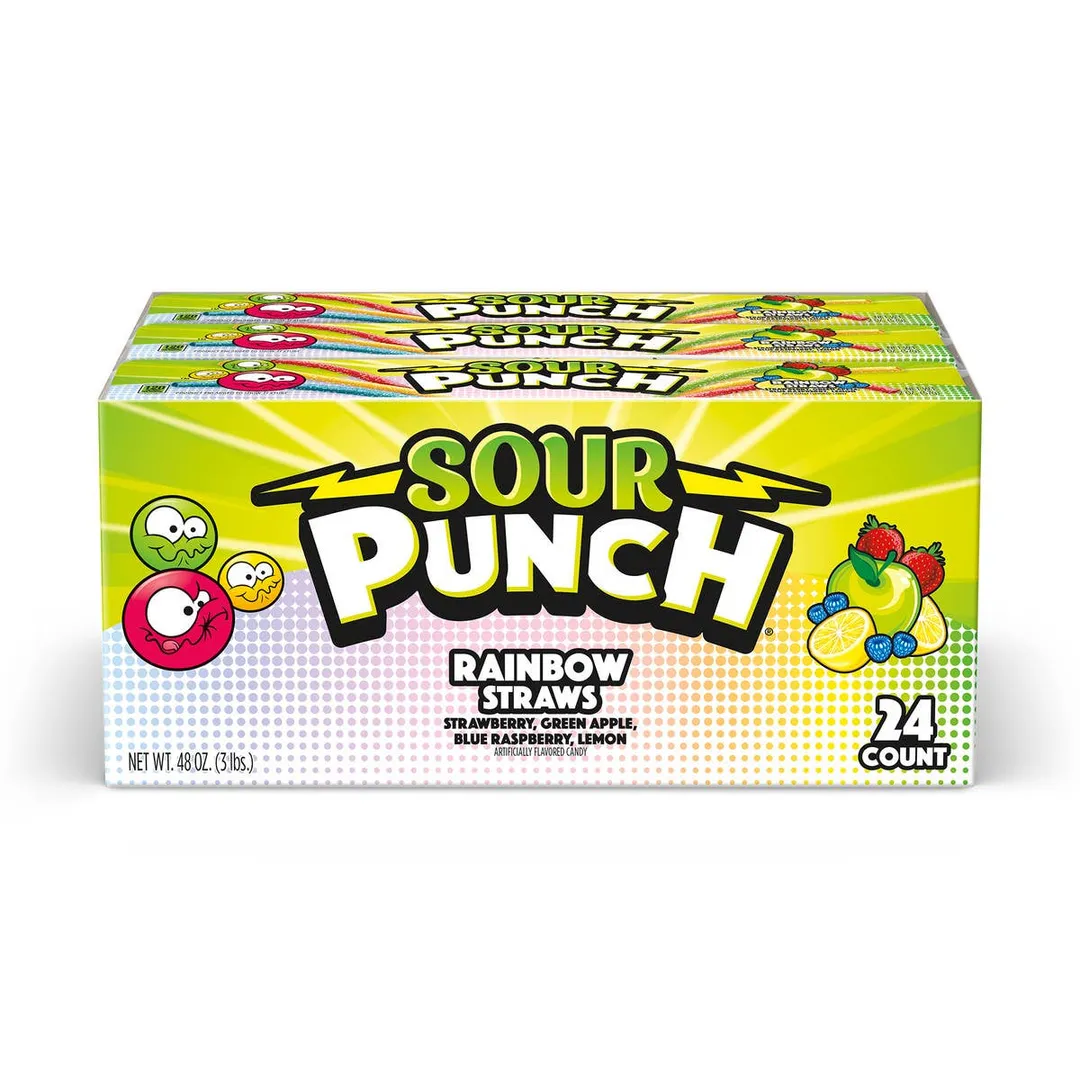 Sour Punch Rainbow Straws 2oz - 24ct