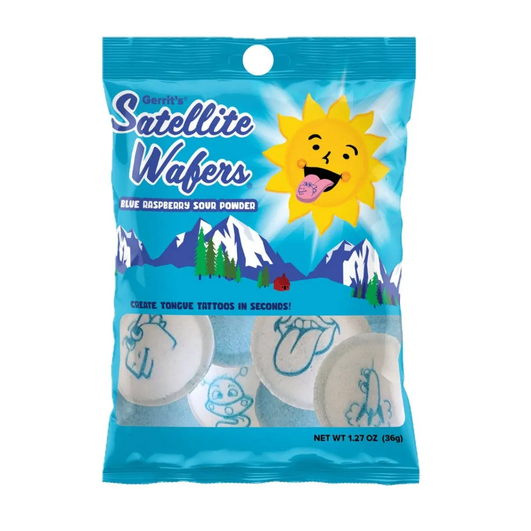 Sour Satellite Wafers Blue Raspberry 1.27oz - 12ct