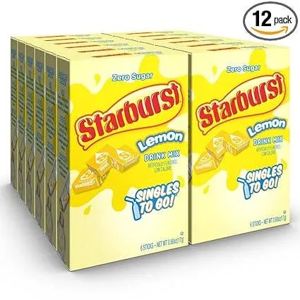 Starburst Lemon Drink Mix 0.60oz - 12ct