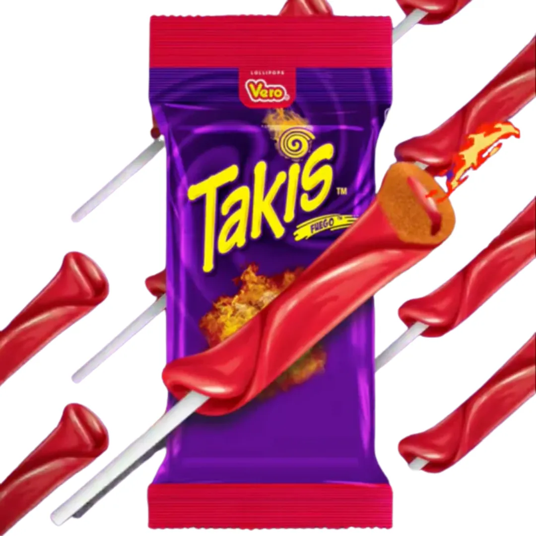 Vero Takis Fuego Chamoy Lollipops .84oz -12ct