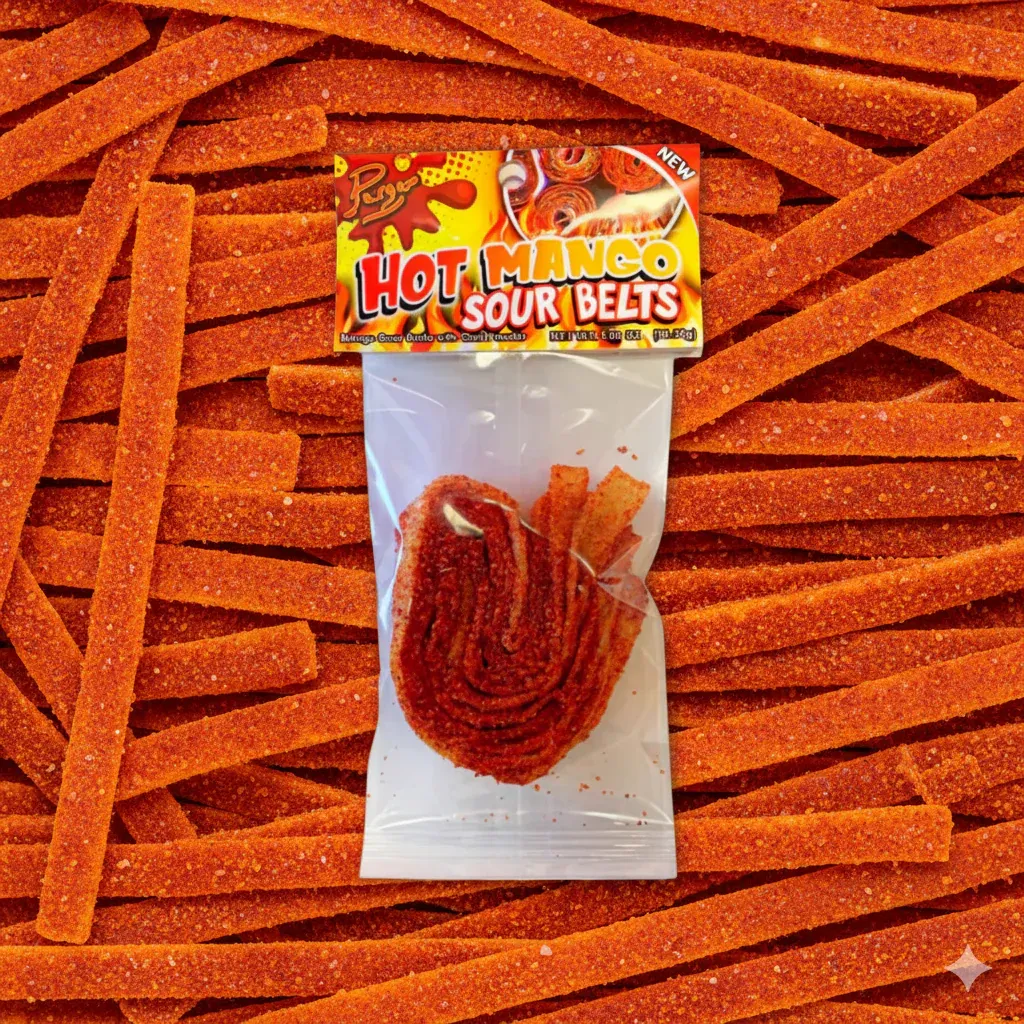 Parga Hot Mango Sour Belts 3.4oz - 20ct
