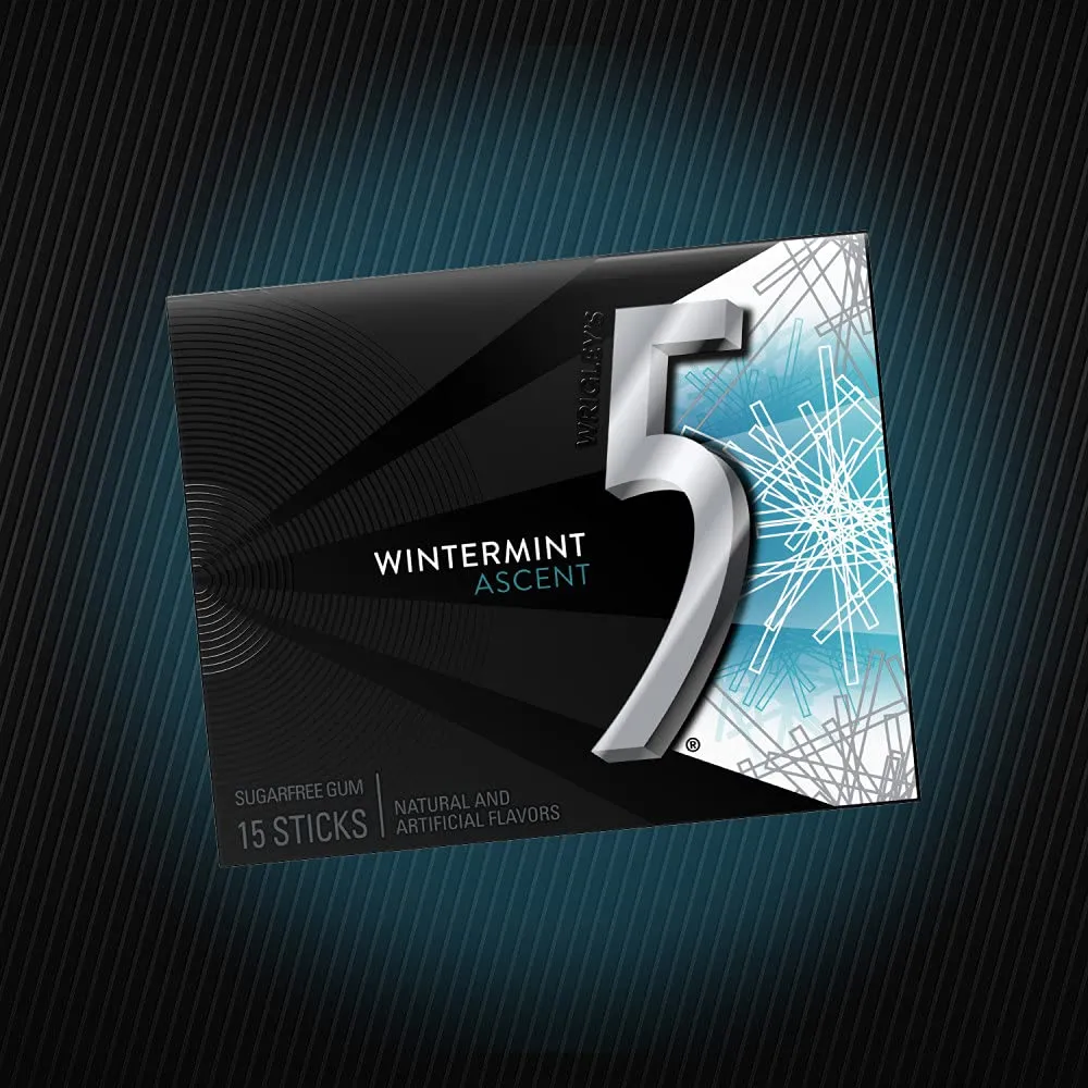 5 Gum Wintermint Ascent Sugarfree 15pc - 10ct