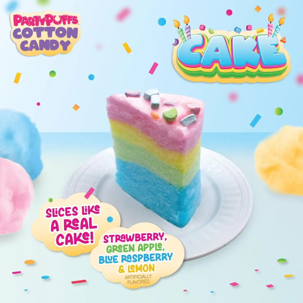 Party Puffs Cotton Candy Cake Tub 4oz - 6ct