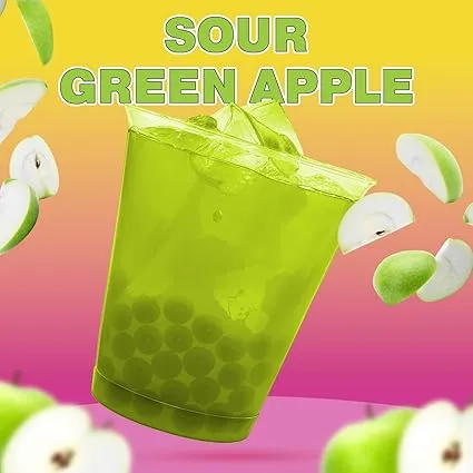 BobaVida Green Apple Slime Licker Sour Popping Boba Pearls 3oz - 10ct