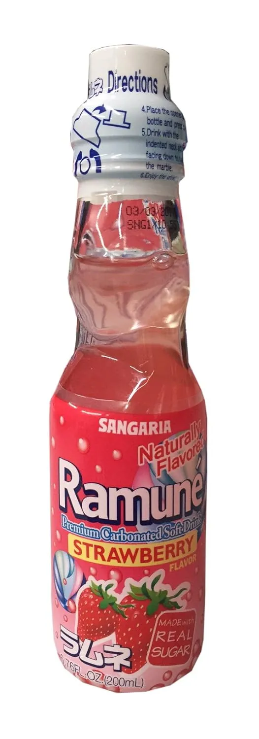 Sangaria Strawberry Ramune 6.76oz - 6ct